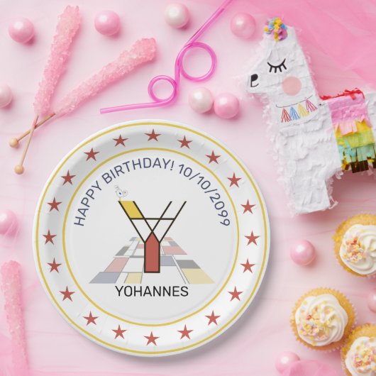 Assiettes En Carton Le néoplasticisme est un monogramme élégant. Lettr (Fête)