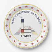 Assiettes En Carton Le néoplasticisme est un monogramme élégant. Lettr (Devant)