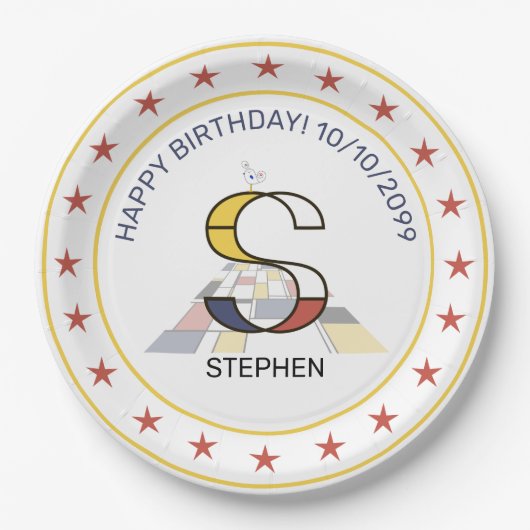 Assiettes En Carton Le néoplasticisme est un monogramme élégant. Lettr (Devant)