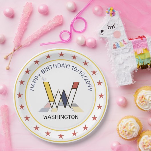 Assiettes En Carton Le néoplasticisme est un monogramme élégant. Lettr (Fête)