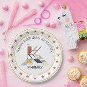 Assiettes En Carton Le néoplasticisme est un monogramme élégant. Lettr (Fête)