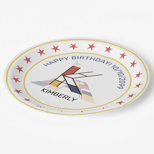 Assiettes En Carton Le néoplasticisme est un monogramme élégant. Lettr (Angle)