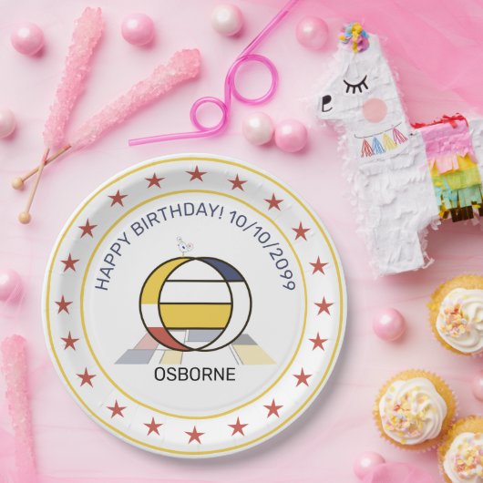 Assiettes En Carton Le néoplasticisme est un monogramme élégant. Lettr (Fête)