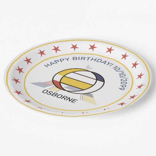 Assiettes En Carton Le néoplasticisme est un monogramme élégant. Lettr (Angle)