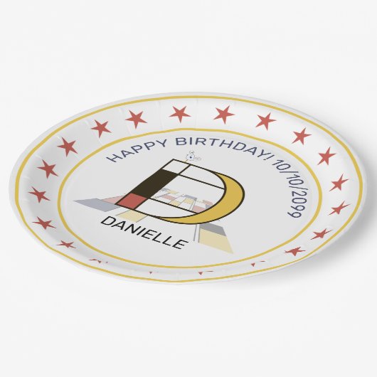 Assiettes En Carton Le néoplasticisme est un monogramme élégant. Lettr (Angle)