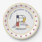 Assiettes En Carton Le néoplasticisme est un monogramme élégant. Lettr (Devant)