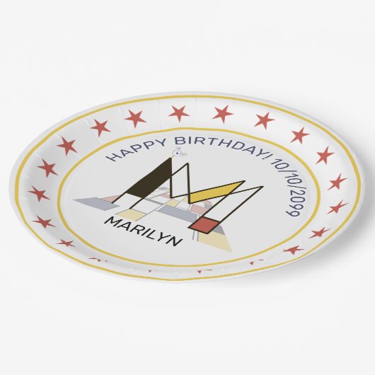 Assiettes En Carton Le néoplasticisme est un monogramme élégant. Lettr (Angle)