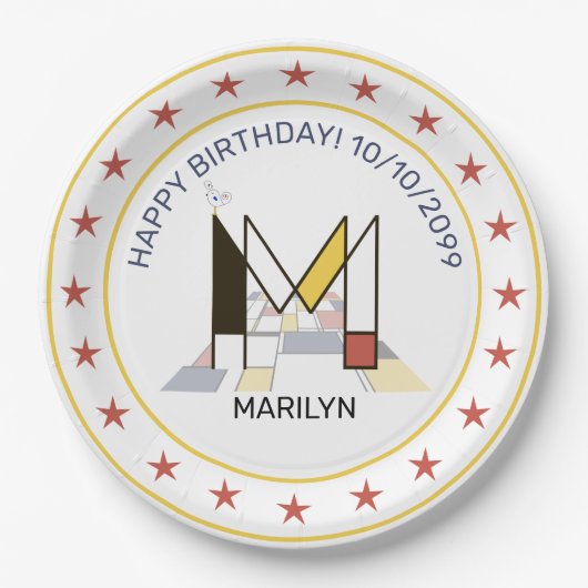 Assiettes En Carton Le néoplasticisme est un monogramme élégant. Lettr (Devant)