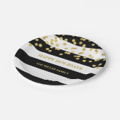 Assiettes En Carton Le noir barre des plats de Noël de confettis d'or (Angle)