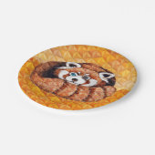 Assiettes En Carton Le panda rouge concernent le cubisme orange (Angle)