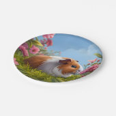 Assiettes En Carton Le paradis des fleurs roses du cochon de Guinée (Angle)