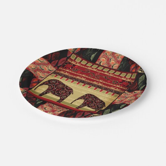 Assiettes En Carton Le patchwork africain (Angle)