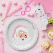 Assiettes En Carton Le Père Noël en Casquette rose Noël (Fête)