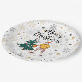 Assiettes En Carton Le Père Noël joue avec Noël   (Angle)