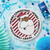 Assiettes En Carton Le père noël noir (Fête)