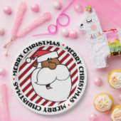 Assiettes En Carton Le père noël noir (Fête)