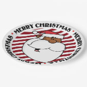 Assiettes En Carton Le père noël noir (Angle)