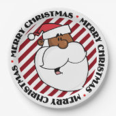 Assiettes En Carton Le père noël noir (Devant)