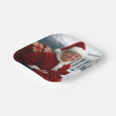 Assiettes En Carton Le Père Noël Trump Avec Sac Cadeau Rouge (Angulaire)