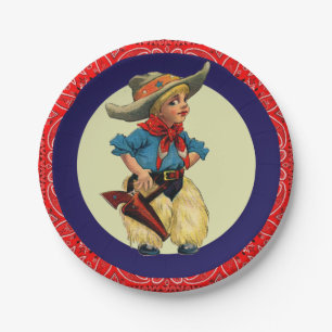 Assiettes En Carton Le petit cowboy Wooley de partie occidentale gerce