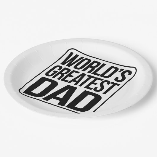 Assiettes En Carton Le plus grand papa du monde - simple et simple (Angle)