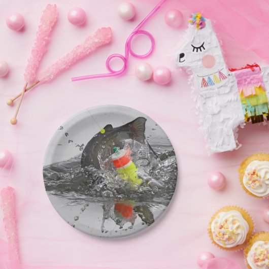 Assiettes En Carton Le poisson-chat prend à l'amorce l'art (Fête)