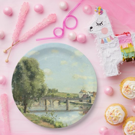 Assiettes En Carton Le Pont Du Chemin De Fer Camille Pissarro (Fête)