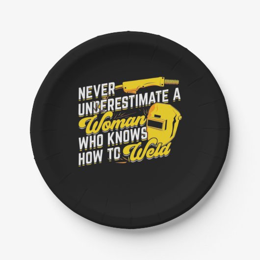 Assiettes En Carton Le Pouvoir D'Une Femme Qui Sait Se Souder (Devant)