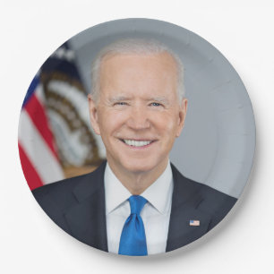 Assiettes En Carton Le président Joe Biden Portrait de la Maison Blanc