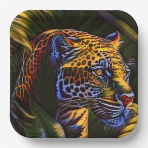 Assiettes En Carton Le puissant Jaguar, un prédateur de la jungle