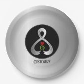 Assiettes En Carton Le ruban de sensibilisation de Parkinson (Devant)