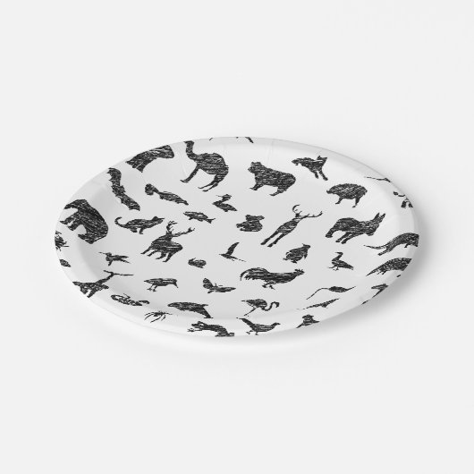 Assiettes En Carton Le safari connu imite les animaux sauvages. Parc z (Angle)