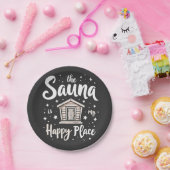 Assiettes En Carton Le sauna est mon endroit heureux (Fête)