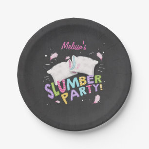 Assiettes En Carton Le Sleepover de pyjamas de soirée pyjamas plaque
