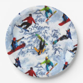 Assiettes En Carton Le snowboard n'est pas tout (Devant)