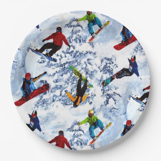 Assiettes En Carton Le snowboard n'est pas tout (Devant)