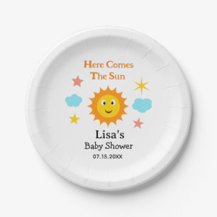 Assiettes En Carton Le Soleil Souriant Est Le Baby shower Soleil