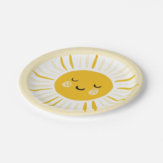 Assiettes En Carton Le soleil tourne à une fête d'anniversaire (Angle)