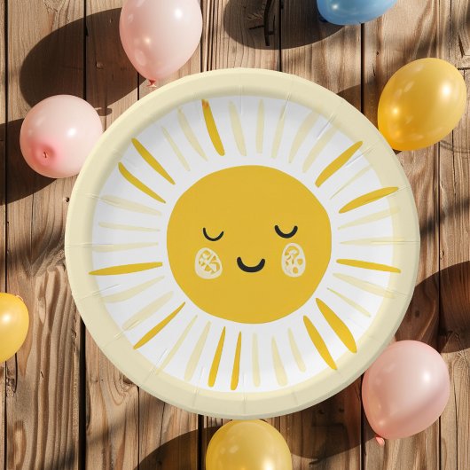 Assiettes En Carton Le soleil tourne à une fête d'anniversaire