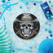 Assiettes En Carton Le squelette cowboy (Fête)