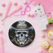 Assiettes En Carton Le squelette cowboy (Fête)