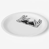 Assiettes En Carton Le Squelette Met La Tête D'Un Coeur (Angle)