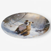 Assiettes En Carton Le Staffordshire Américain Laisser Neige Noël (Angle)