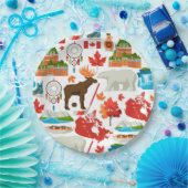 Assiettes En Carton Le thème canadien moderne et coloré (Fête)