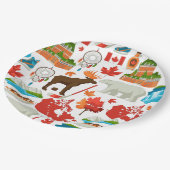 Assiettes En Carton Le thème canadien moderne et coloré (Angle)