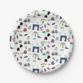 Assiettes En Carton Le triathlon gribouille les plaques à papier (Devant)