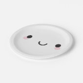 Assiettes En Carton Le visage heureux de Kawaii (Angle)