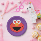 Assiettes En Carton Le visage souriant d'Elmo avec les yeux en forme d (Fête)