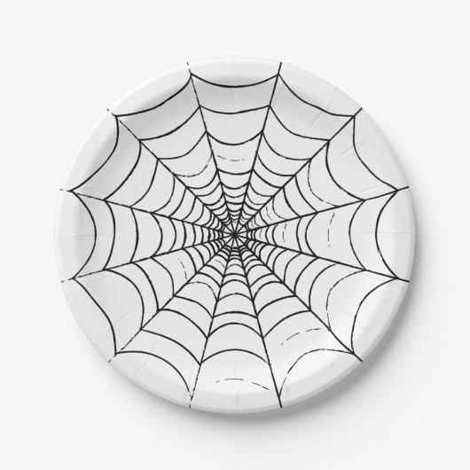Assiettes En Carton Le Web d'un simple araignée (Devant)