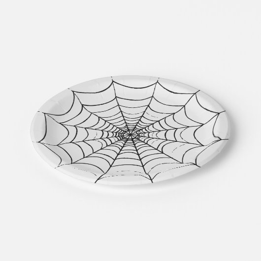 Assiettes En Carton Le Web d'un simple araignée (Angle)